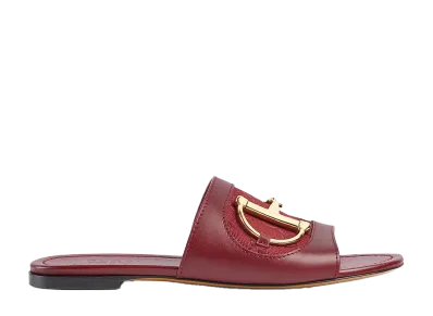 GUCCI Women's Slide Sandal with Horsebit "Rosso Ancora Leather"