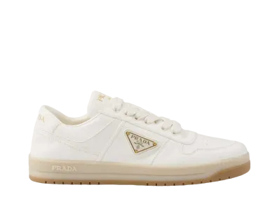 PRADA Women's Downtown Nappa Leather Sneakers "Ivory"