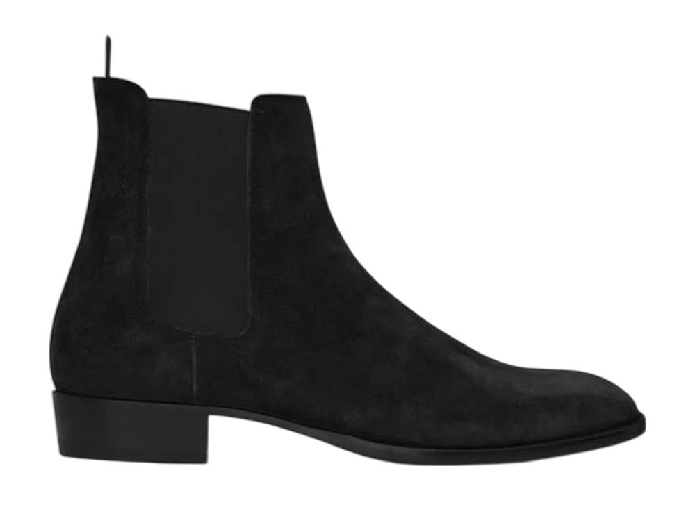 サンローラン ワイアット30 チェルシーブーツ "ブラックスウェード"