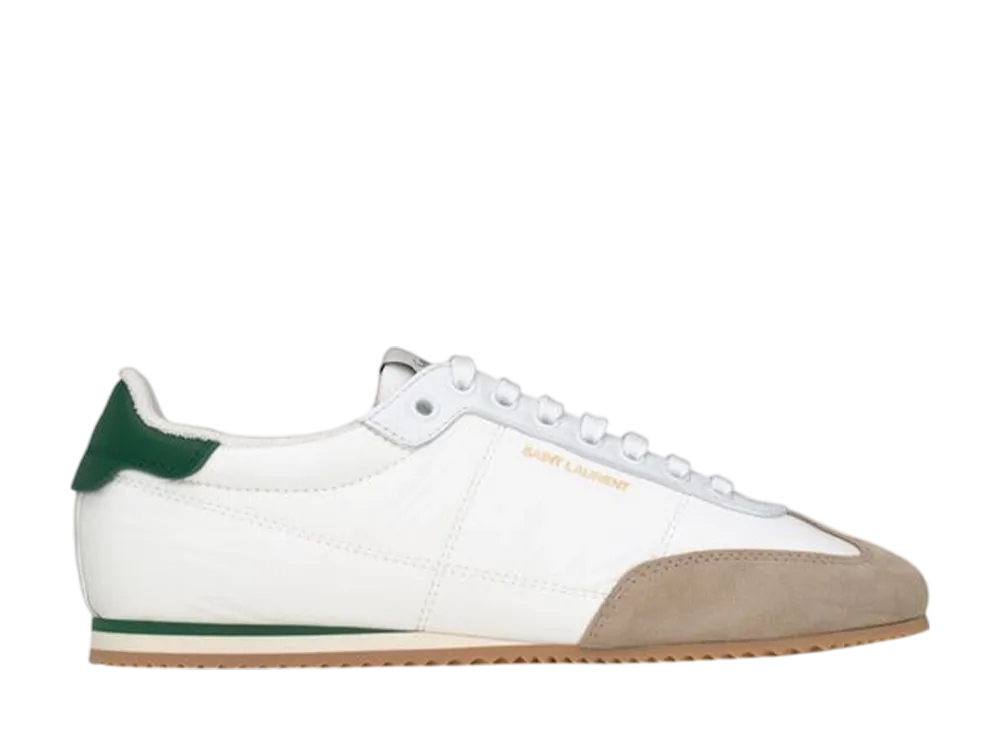 サンローラン アストン スニーカー レザー/ナイロン "ホワイト/グレー/エメラルド"