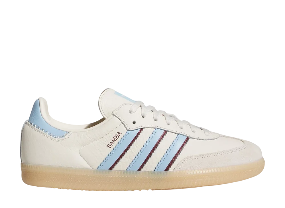 アディダスオリジナルス サンバ OG "ワンダーホワイト/クリアスカイ/シャドウレッド"