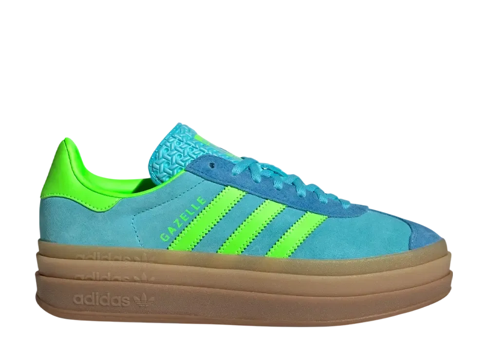 adidas Women's Gazelle Bold "Blue Glow/Solar Green/Bright Blue"