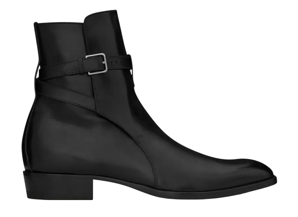 サンローラン ワイアット ジョードプル ブーツ レザー "ブラック"