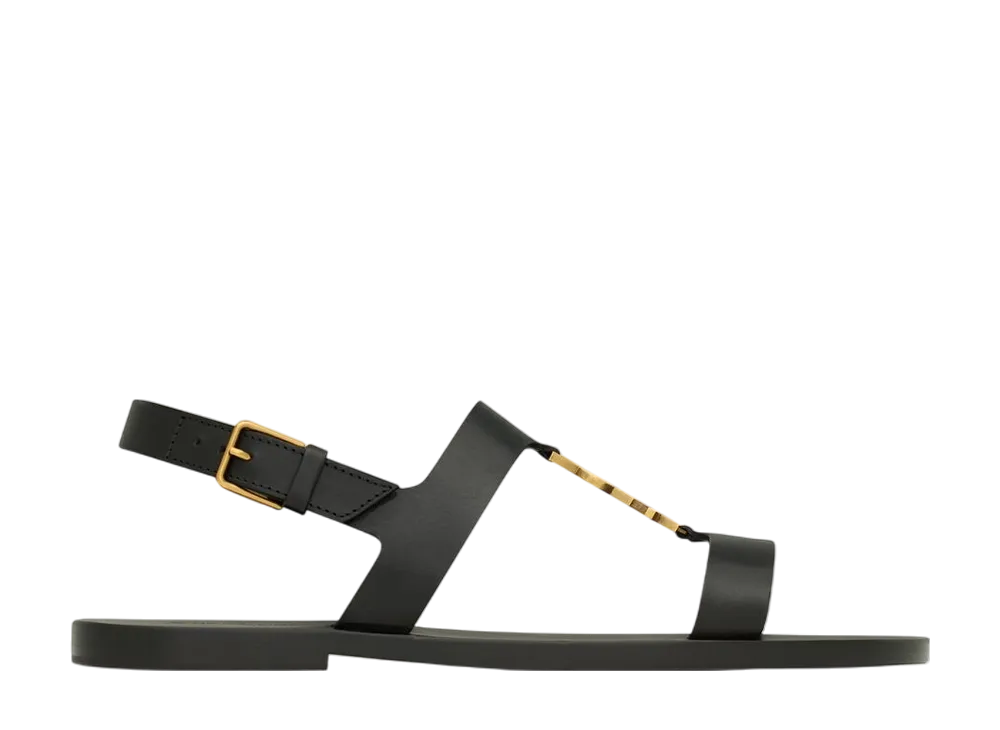 サンローラン カサンドラ サンダル スムースレザー "ブラック"