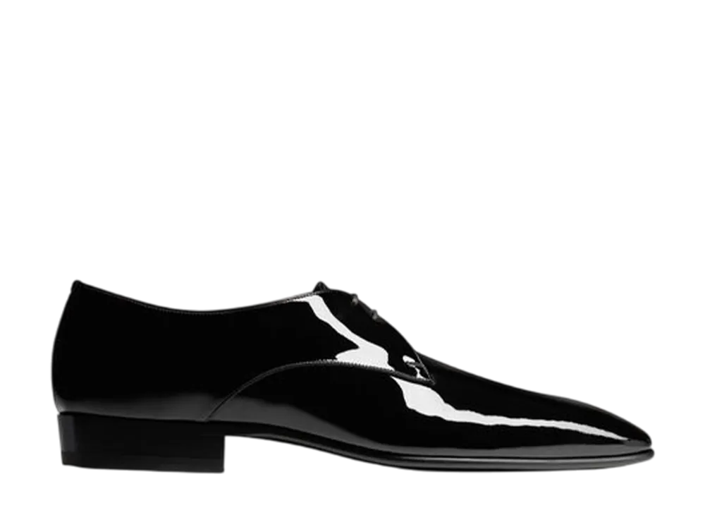 サンローラン ガブリエル ダービー パテントレザー "ブラック"