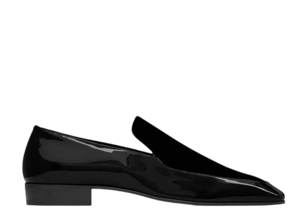 サンローラン ガブリエル ローファー パテントレザー & ベルベット "ブラック"