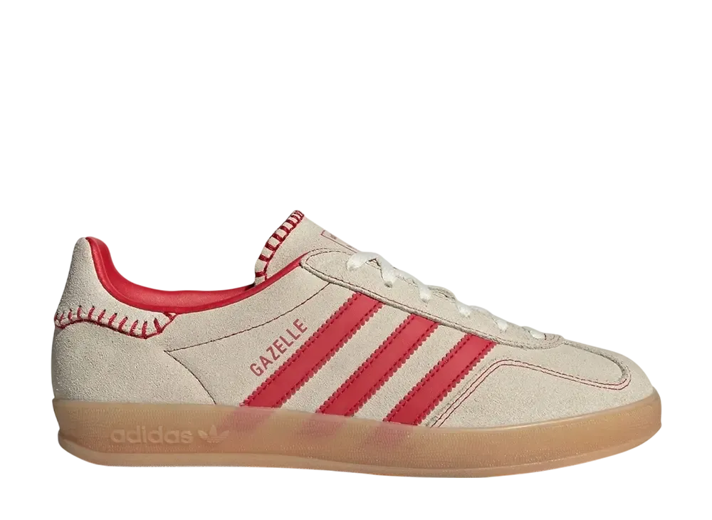 adidas Women's Gazelle Indoor "Beige/Better Scarlet/Cream White"