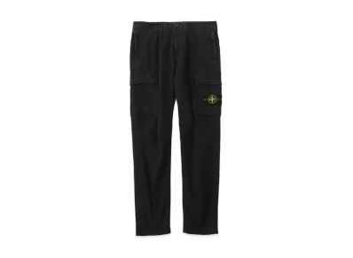 Stone Island Cargo Pants Size 31 3100304 Stretch Organic Broken Twill Cotton 'Old' Effect "Black"