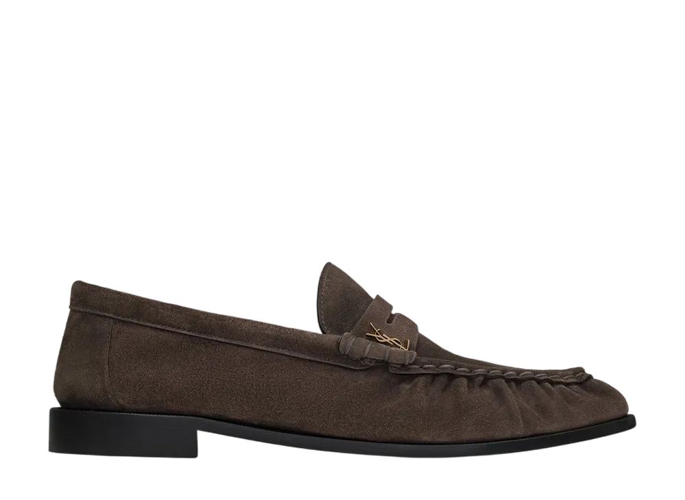 サンローラン ル ローファー ソフト スウェード "ダークチョコレート"