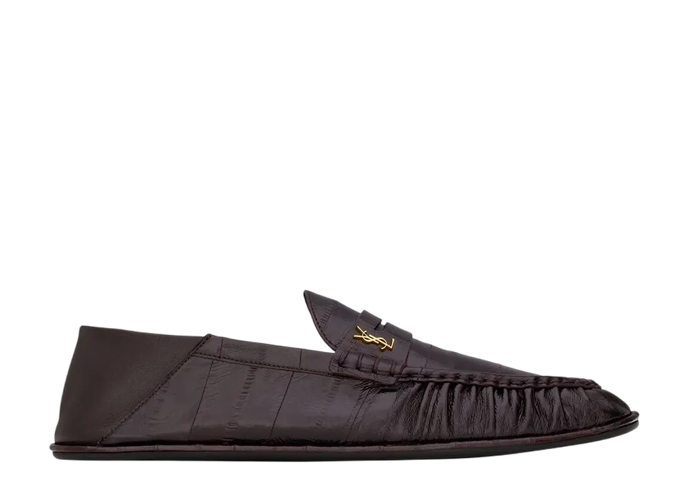 サンローラン ル ローファーフォルダブル イールスキン "バーントブラウン"