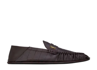 Saint Laurent Le Loafer Foldable Eel Skin "Burnt Brown"