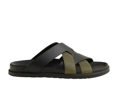 Hermes Kazimir Sandal "Noir/Vert Toundra"