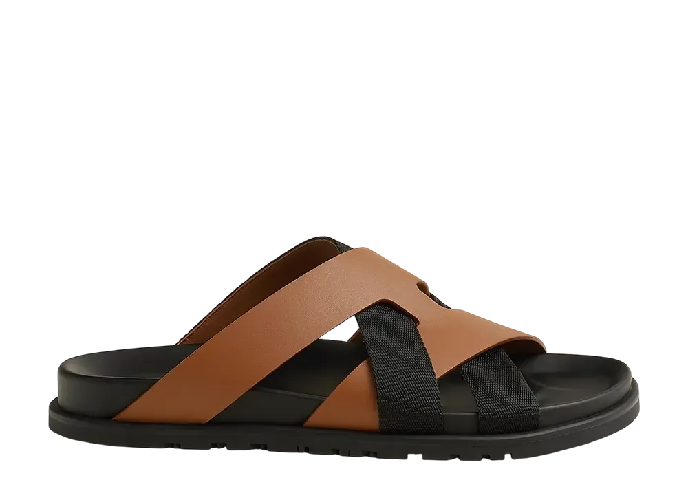 エルメス カジミール サンダル "ナチュラル/ノワール"