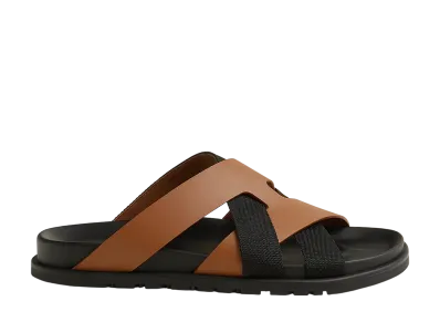 Hermes Kazimir Sandal "Natural/Noir"