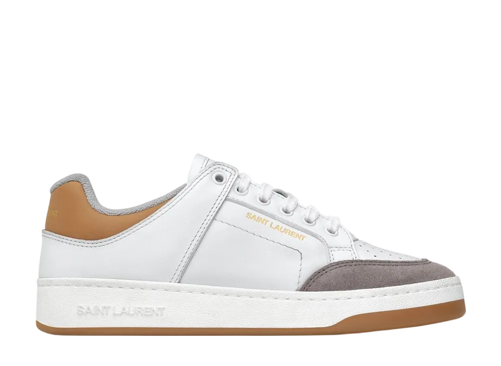 サンローラン ウィメンズ SL/61 スニーカー スムースレザー "ホワイト/ブラウンゴールド"