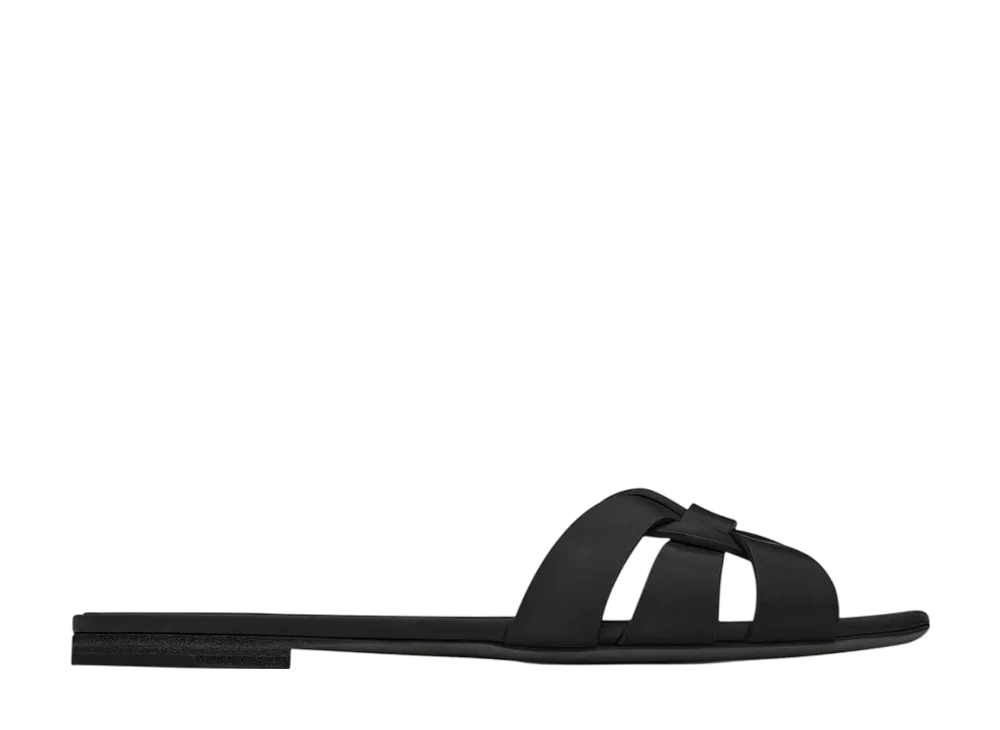 サンローラン ウィメンズ トリビュート フラットサンダル スムースレザー "ブラック"