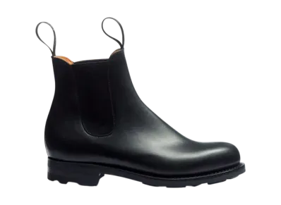 J.M.Weston Women's Side Gore Boots #705 "Black Water-Repellent Calfskin"