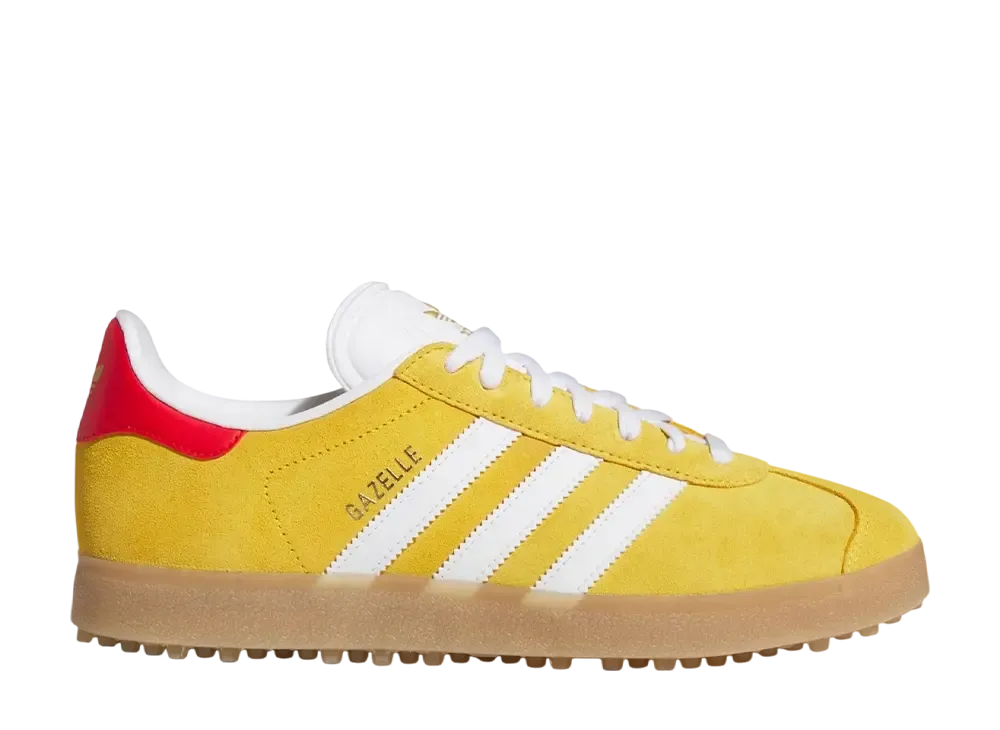 adidas Gazelle Spikeless Golf "Bold Gold/Cloud White/Better Scarlet"