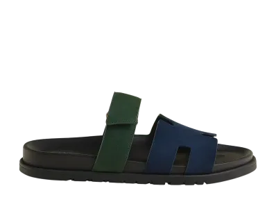 Hermes Chypre Sandal "Bleu Ocean/Vert Bouteille"