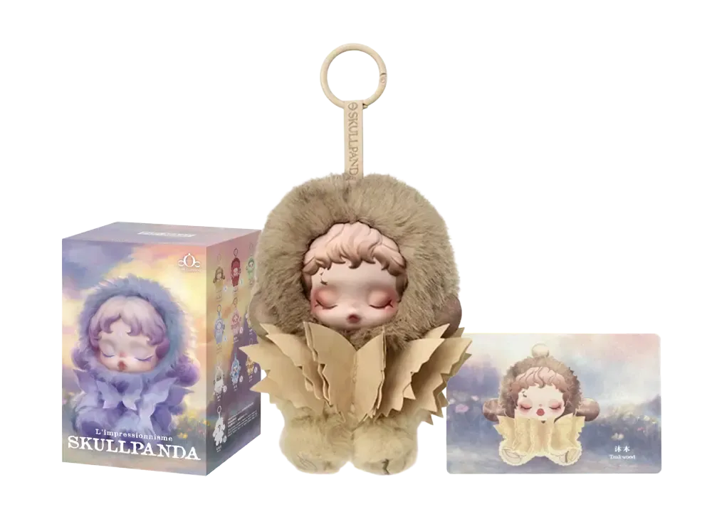 POP MART SKULLPANDA L'impressionnisme Series Plush Doll Teakwood