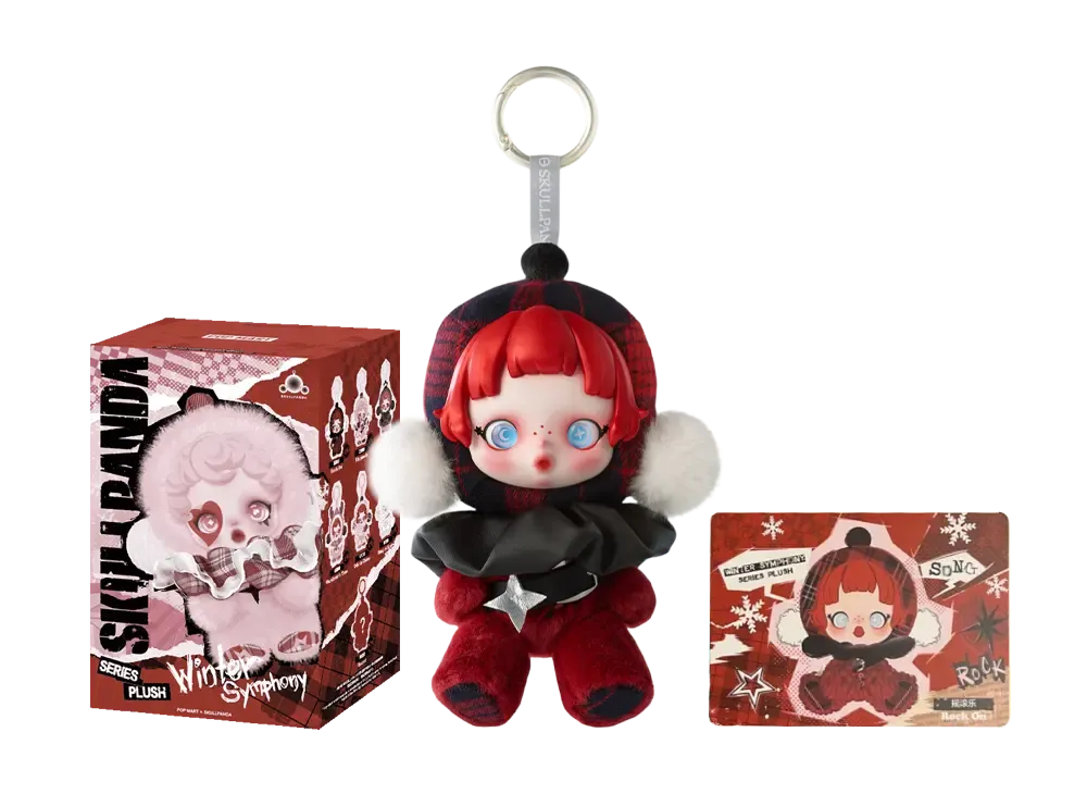 POP MART SKULLPANDA Winter Symphony Series Plush Pendant Rock On