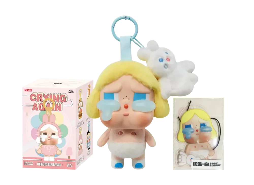 POP MART CRYBABY Crying Again Series Face Plush BABY BLONDE (Super Secret)