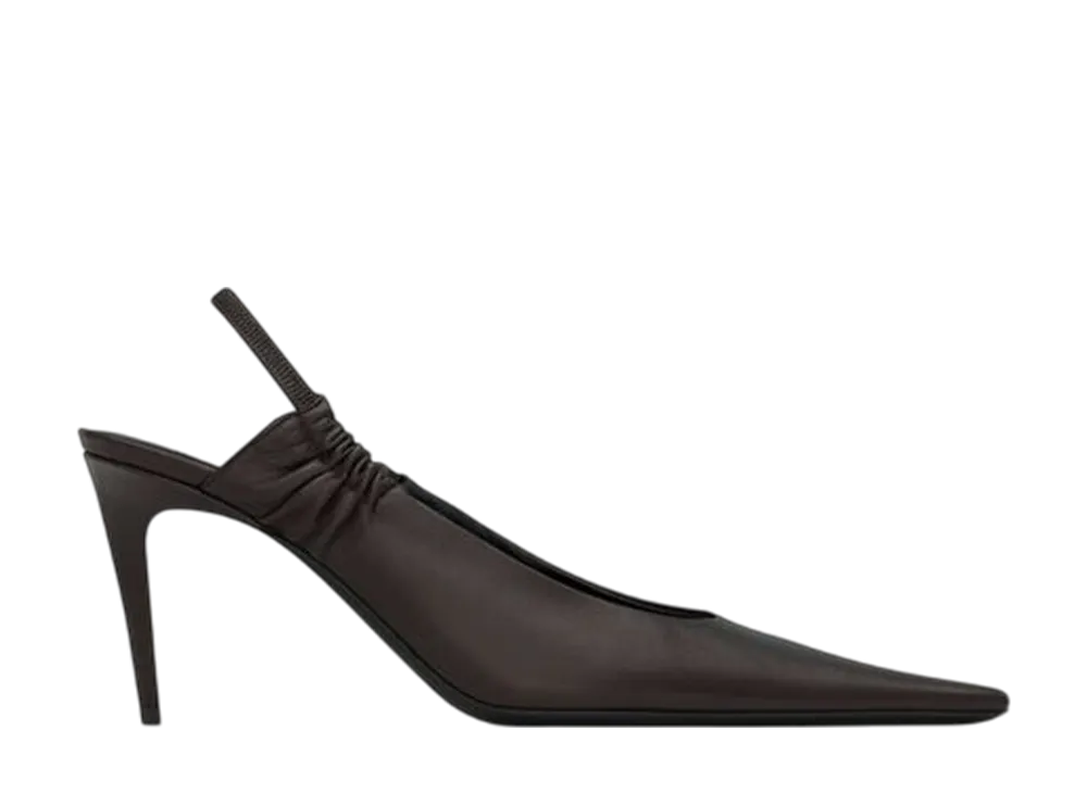 サンローラン ウィメンズ アン マリー スリングバックパンプス スムースレザー "イーグルブラウン"