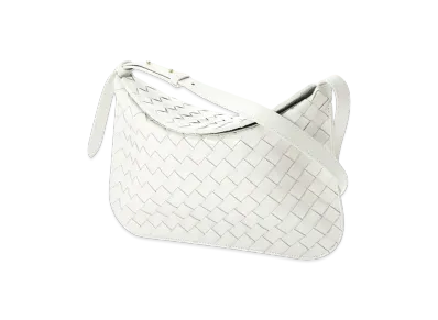 Bottega Veneta Flap Spazzolato "White"