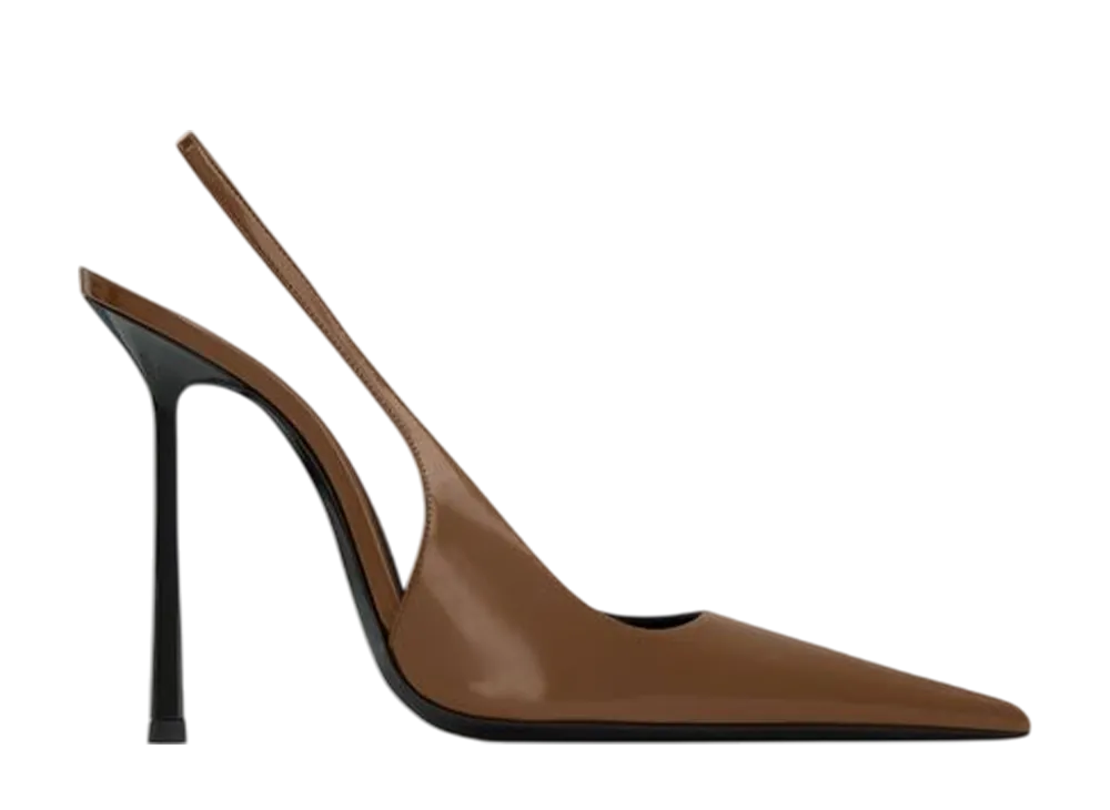 サンローラン ウィメンズ ヴァンドーム スリングバック パンプス グレーズドレザー "ソイルブラウン"