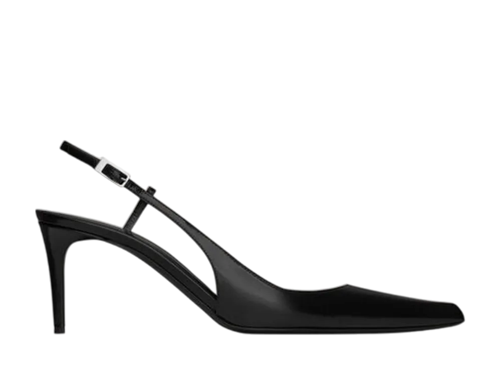 サンローラン ウィメンズ ヴァンドーム スリングバック パンプス グレーズドレザー "ブラック"