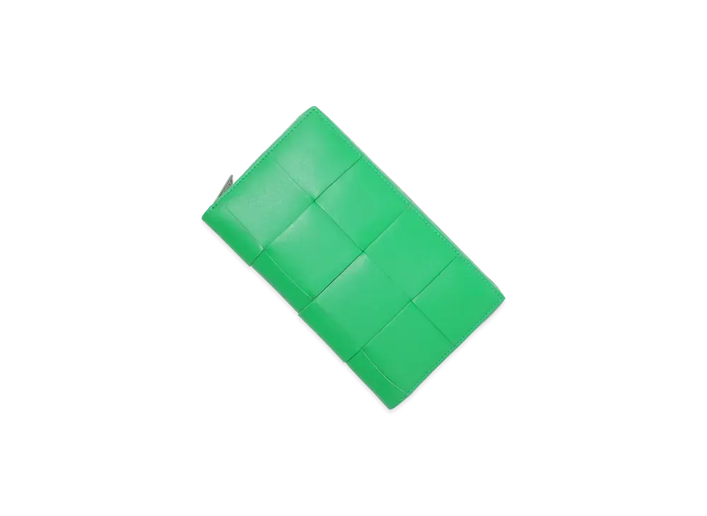 Bottega Veneta Cassette Zip Around Wallet "Parakeet"