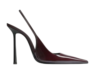 Saint Laurent Women's Vendome Slingback Pumps Patent Leather "Marron Glace"
