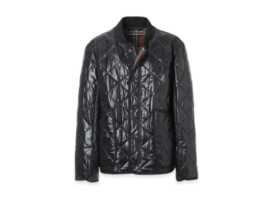 Burberry Diamond Quilted Nylon Bomber Jacket "Black"