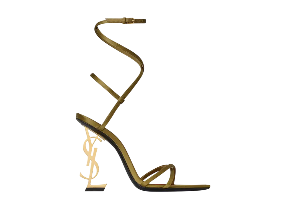 サンローラン ウィメンズ オピウム サンダル サテンクレープ "キューバゴールド"