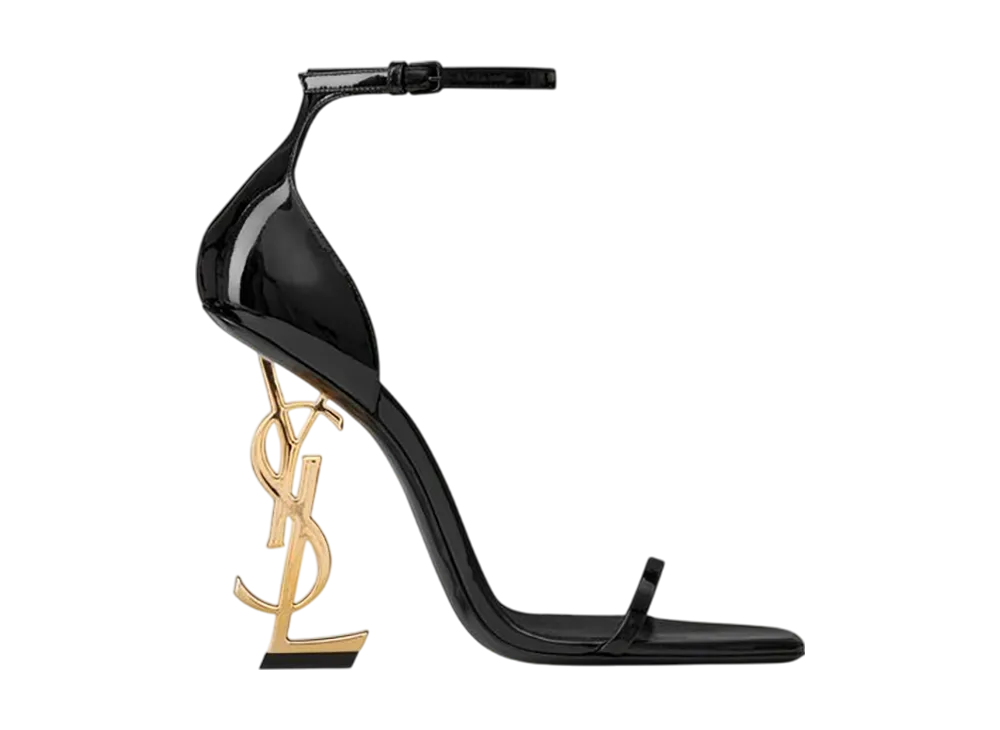 サンローラン ウィメンズ オピウム サンダル パテントレザー "ブラック"