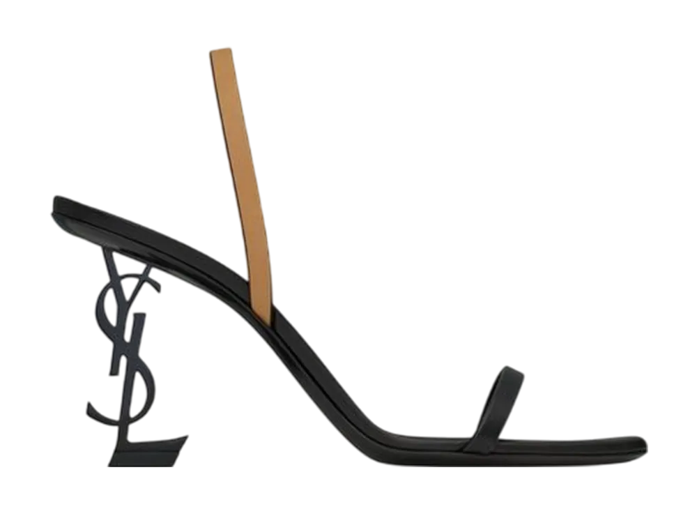 サンローラン ウィメンズ オピウム スリングバック サンダル スムースレザー "ブラック/ブラウンゴールド"