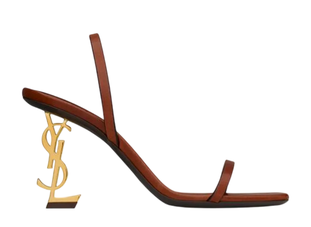 サンローラン ウィメンズ オピウム スリングバック サンダル ベジタブルタンニンレザー "キャラメル"