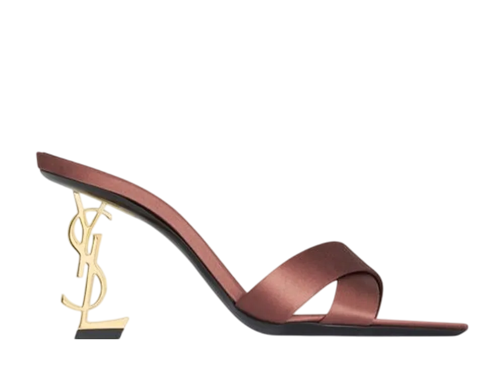 サンローラン ウィメンズ オピウム ミュール サテンクレープ "マニオックブラウン"