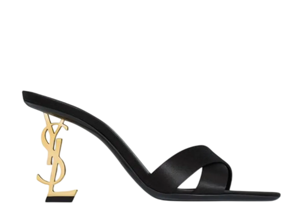 サンローラン ウィメンズ オピウム ミュール サテンクレープ "ブラック"