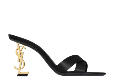 Saint Laurent Women's Opyum Mules Satin Crepe "Black"