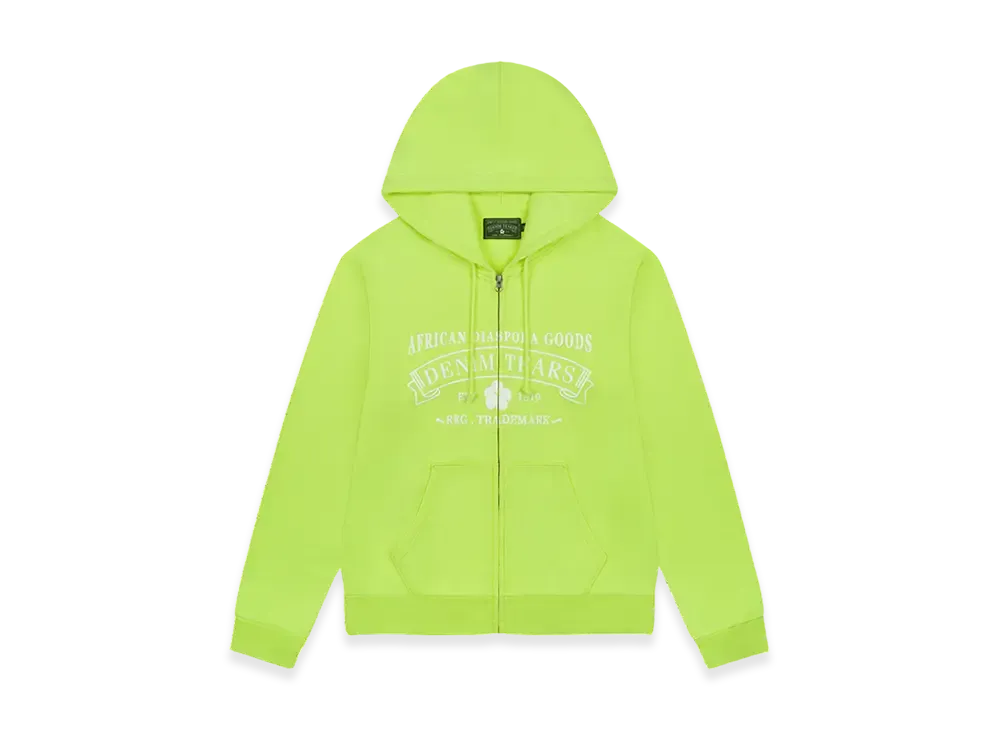 DENIM TEARS ADG Zip Hoodie "Lime"