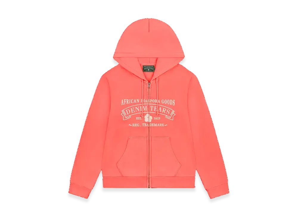 DENIM TEARS ADG Zip Hoodie "Sea Coral"