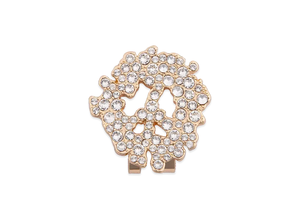 DENIM TEARS Swarovski Peace Wreath Hat Clip "Gold"