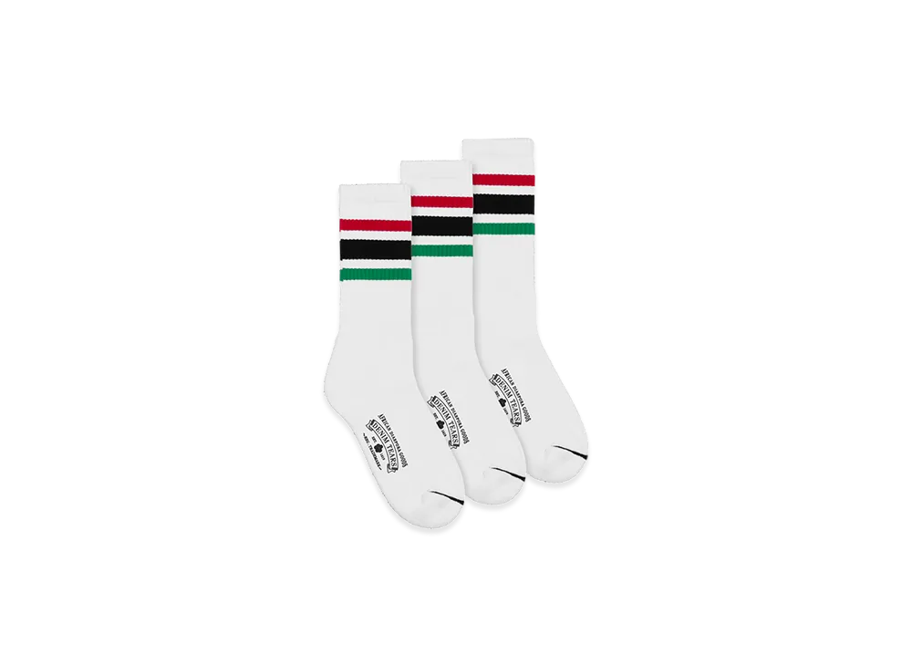 DENIM TEARS RBG 3-Pack Socks "White"