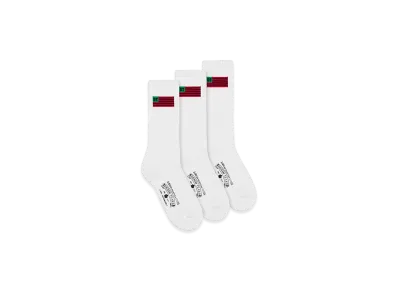 DENIM TEARS 1619 Pan African American Flag 3-Pack Socks "White"