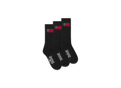 DENIM TEARS 1619 Pan African American Flag 3-Pack Socks "Black"