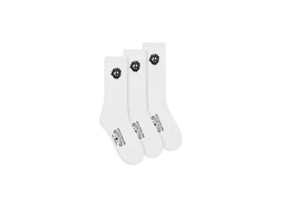 DENIM TEARS Cotton Peace Wreath 3-Pack Socks "White"