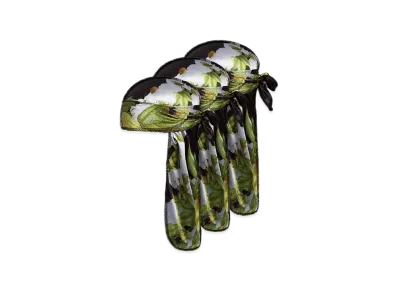 DENIM TEARS Cotton Floral Durag 3-Pack "Black"