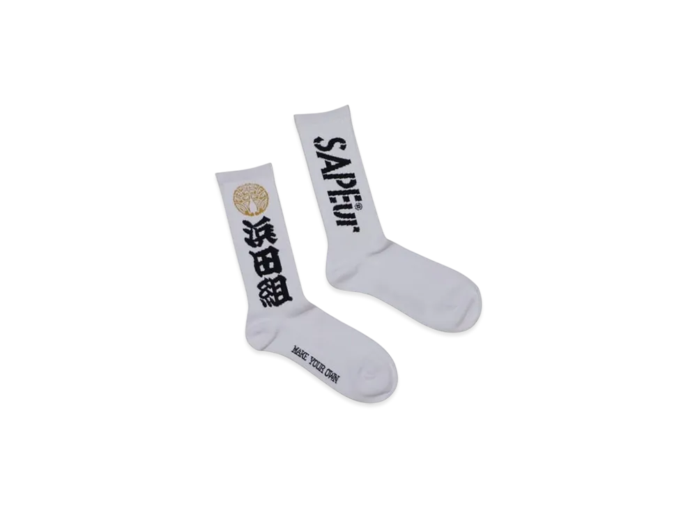 SAPEur x MASATOSHI HAMADA Reprinted Hamada Gumi Logo Socks "White"