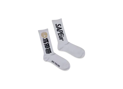 SAPEur x MASATOSHI HAMADA Reprinted Hamada Gumi Logo Socks "White"